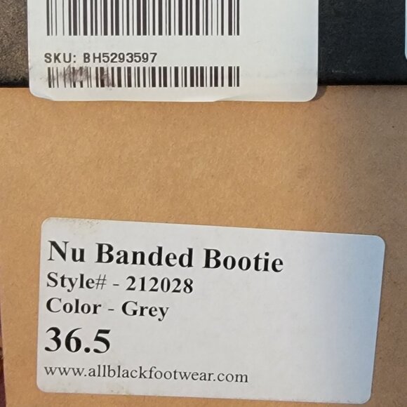 All Black Womens Nu Banded Gray Ankle Boots Shoes 36.5 Medium - Picture 11 of 14